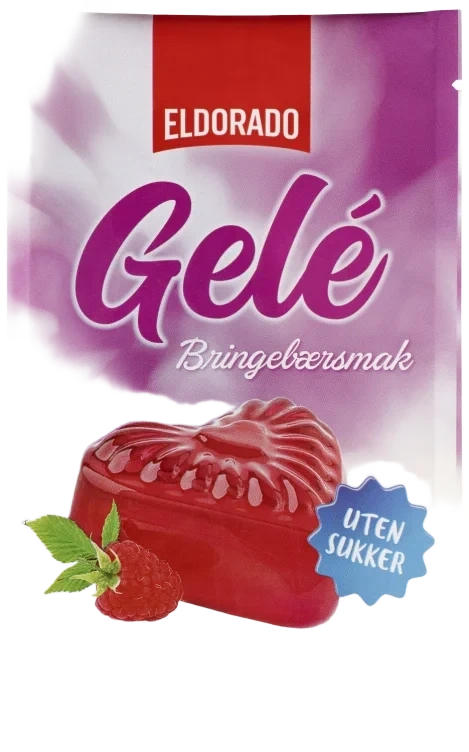 Bringebærgele u/Sukker 14g Eldorado