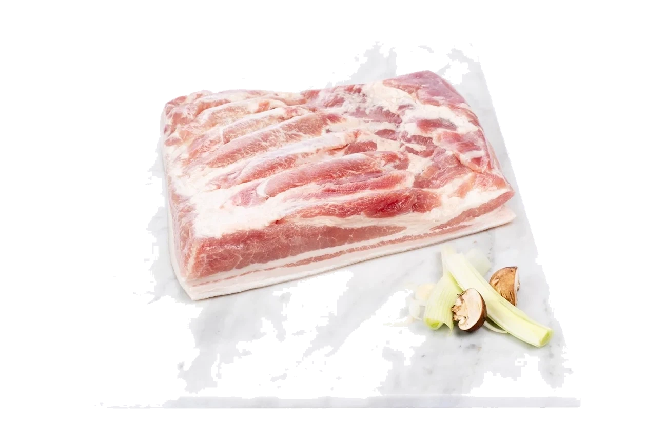 Rimmat sidfläsk med svål halvor