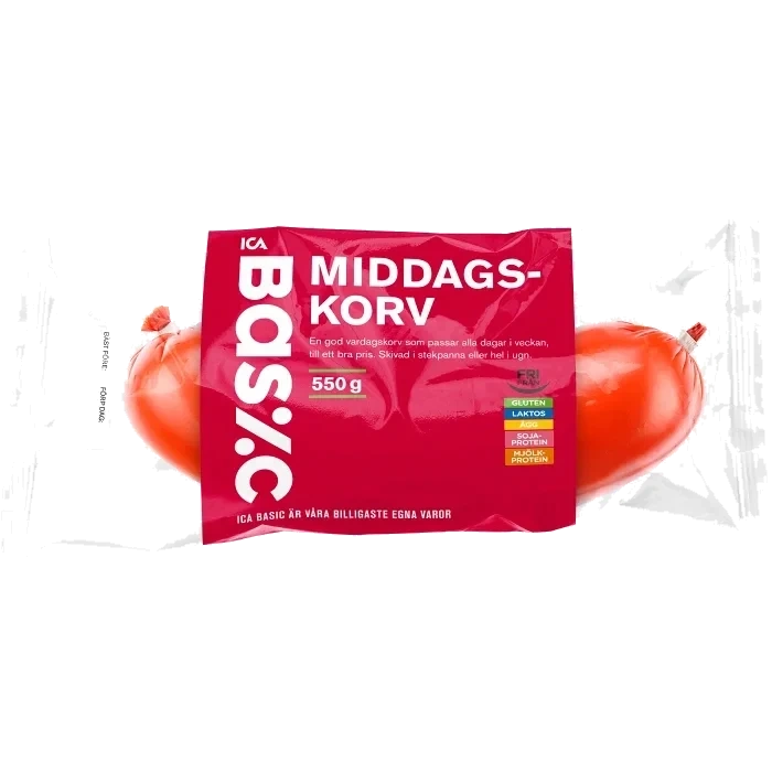 Middagskorv 550g ICA Basic