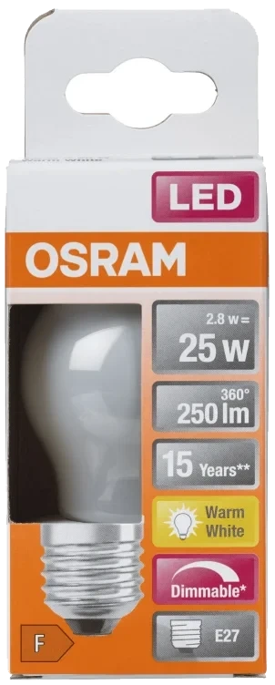 Lyspære Led Cl P 25 Matt E27 Dim Osram