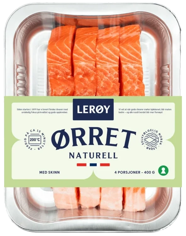 Ørret Porsjon m/Skinn 4x100g Lerøy