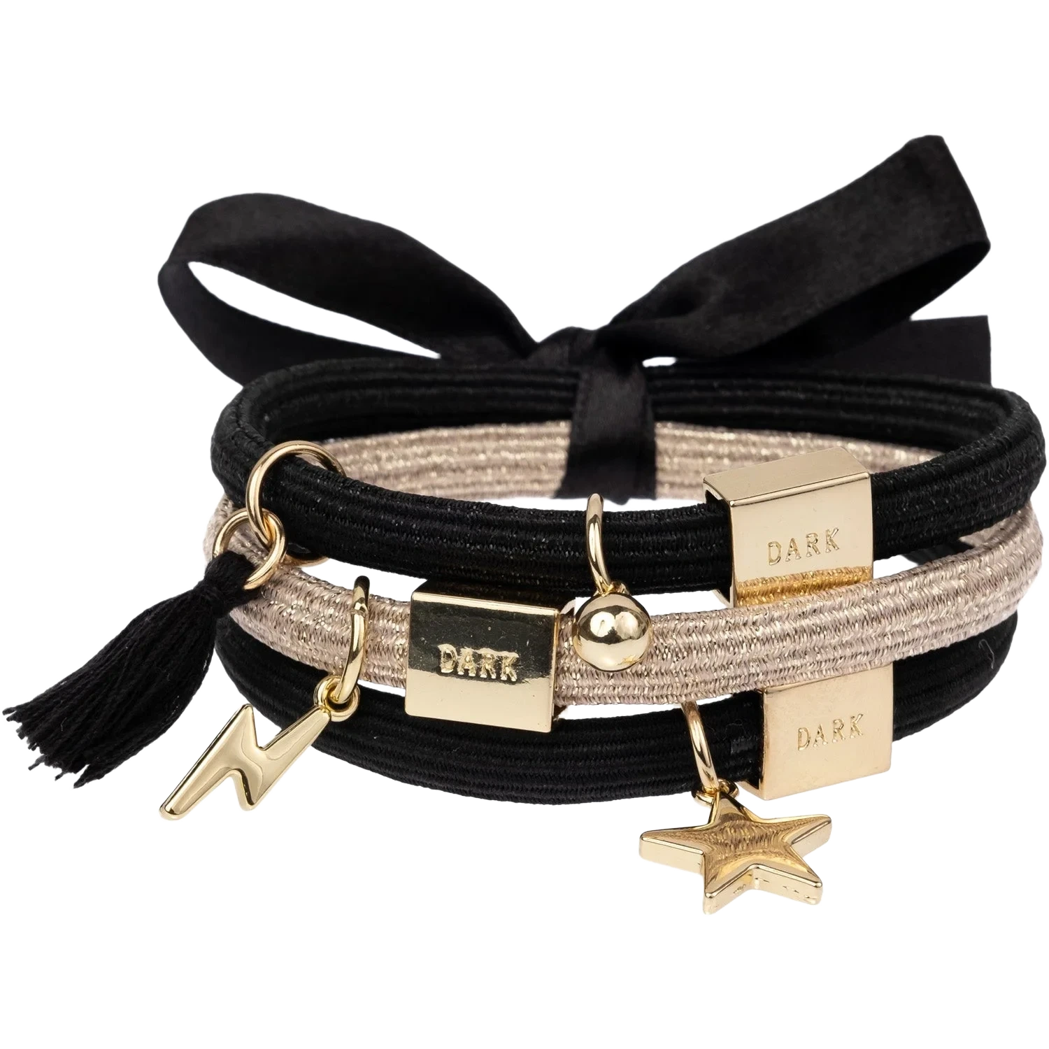 Dark Hair Ties Charm Combo