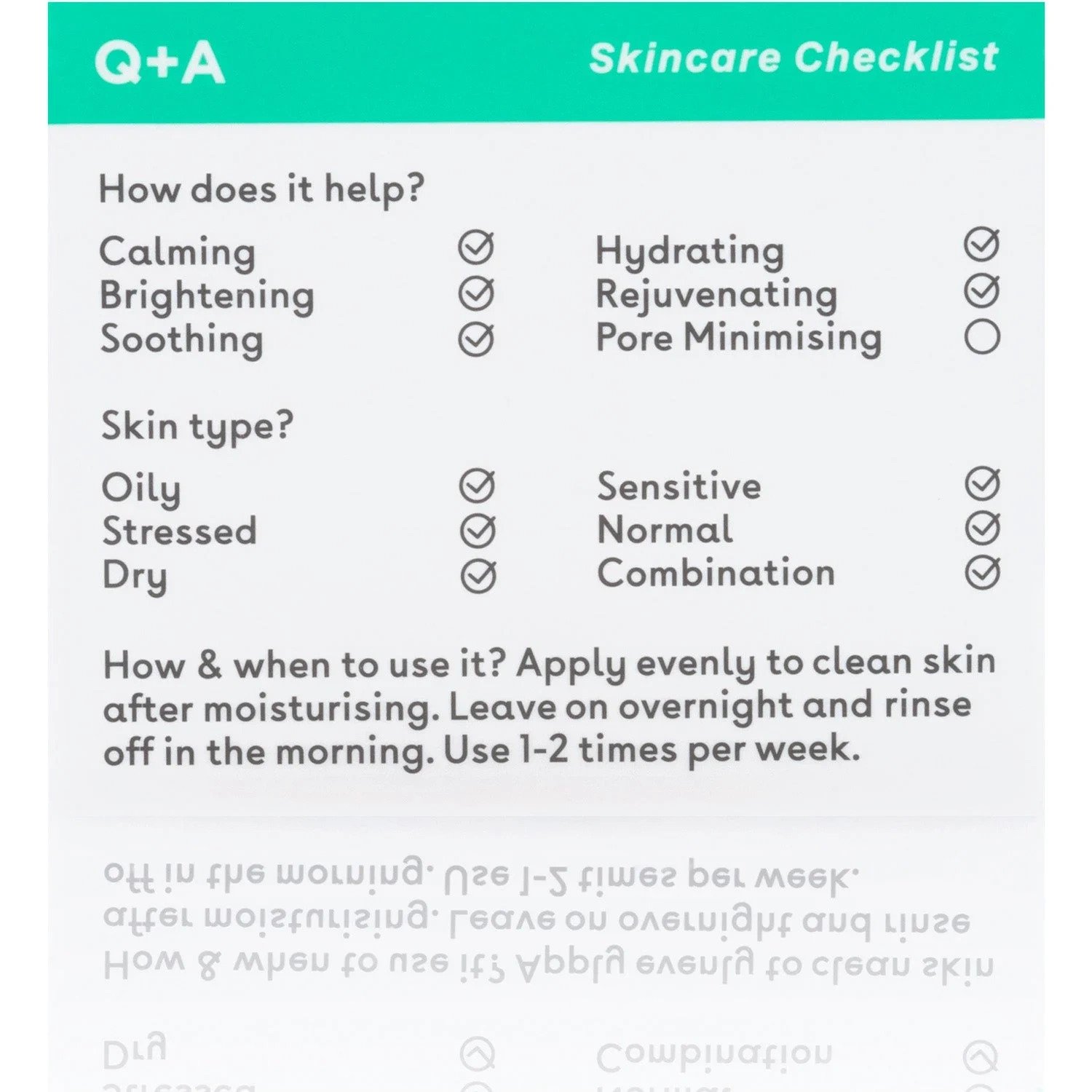 Q+A Cica Calming Overnight Face Mask