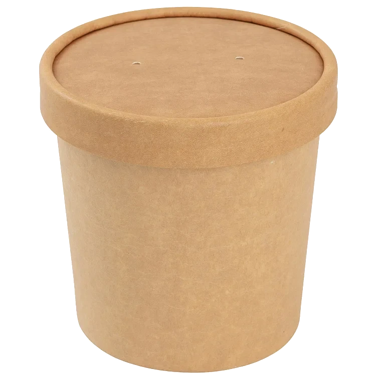 Lokk til suppebeger 225ml/350ml brun kraft  500stk