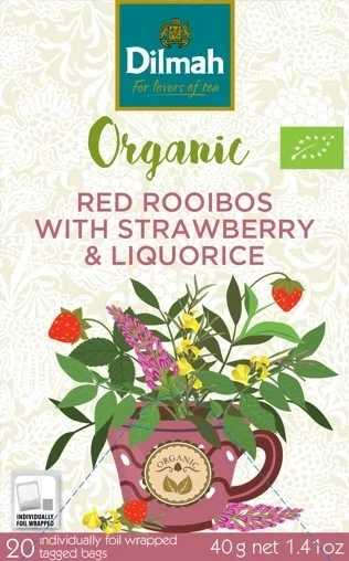 Red Rooibos With Strawberry & Liquorice, Økologisk & Etisk, 20 Stk, Dilmah