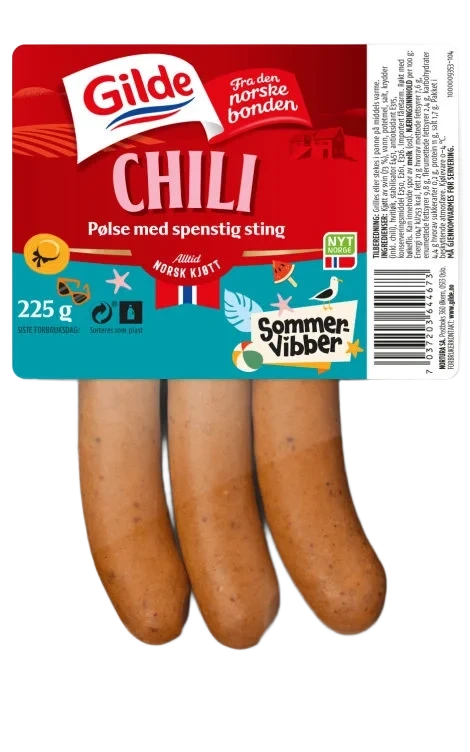 Spesialpølse Chili 225g Gilde