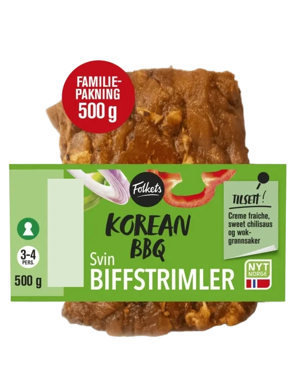 Svin Biffstrimler Korean Bbq 500g Folkets