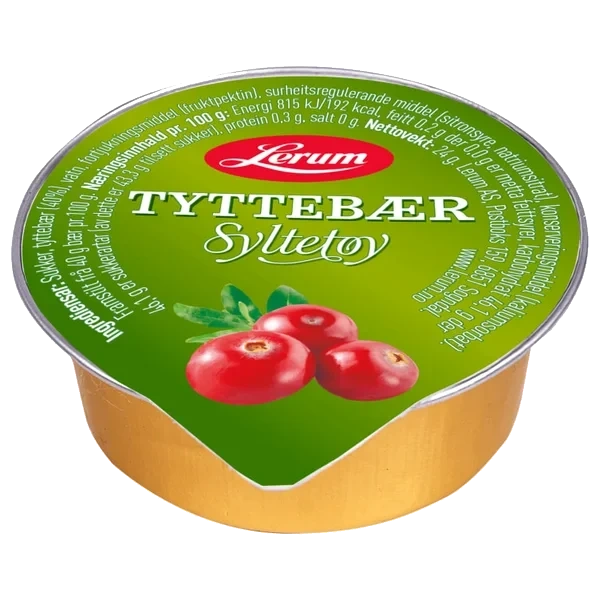 Tyttebærsyltetøy 100/24g Lerum