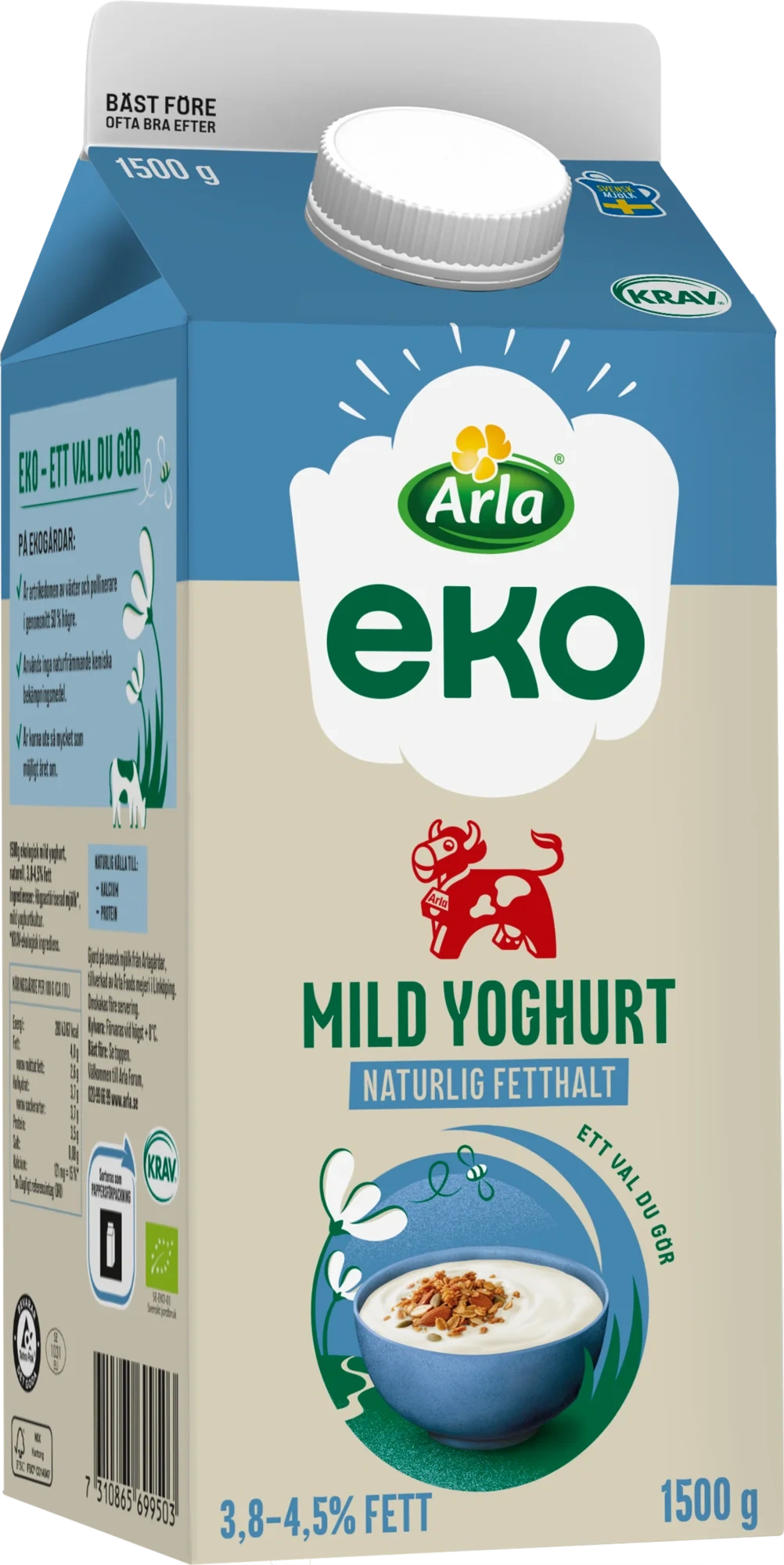 Eko mild yoghurt naturell 3.8-4.5%