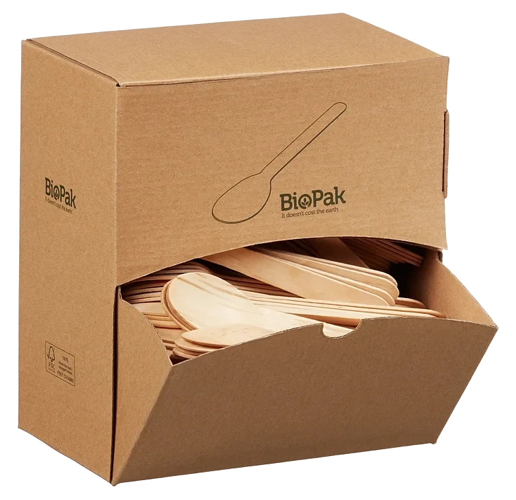 BioPak Vokset Tre Skje 16cm Dispenser