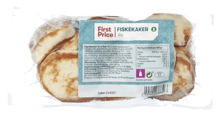 Fiskekaker 700g First Price (glutenfri)