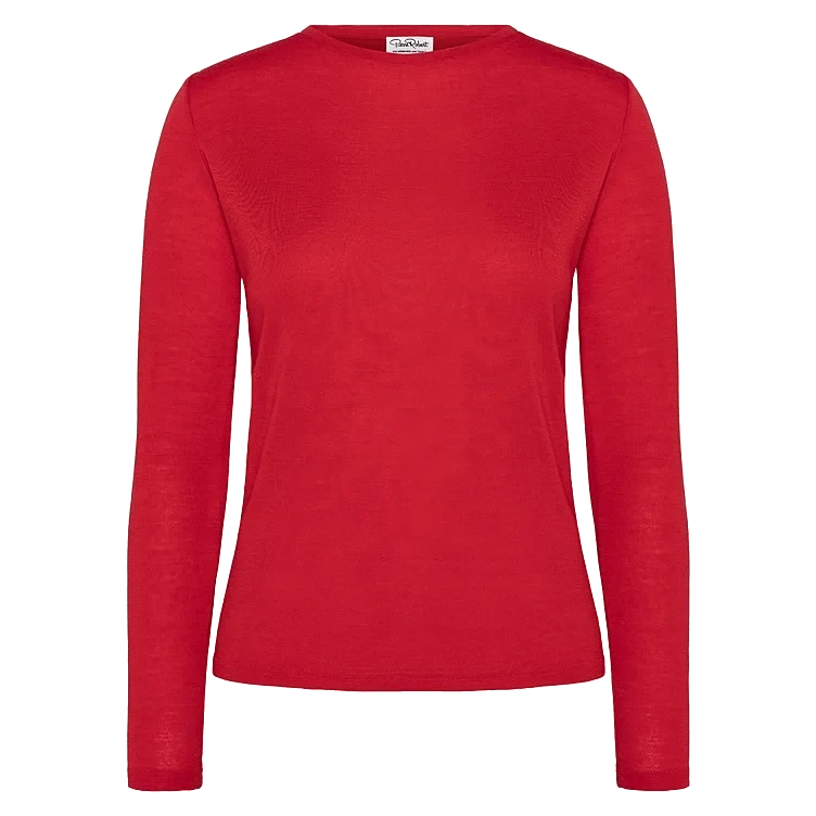 Wool Long Sleeve Red M Pierre Robert