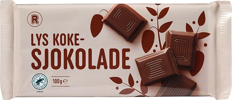 Rema 1000 kokesjokolade lys  100g