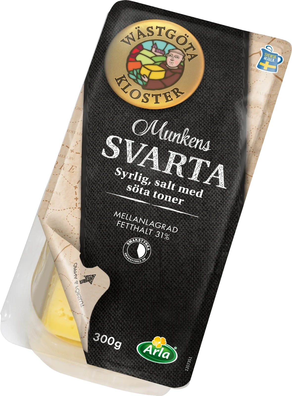 Munkens Svarta skivad ost 31% 300g