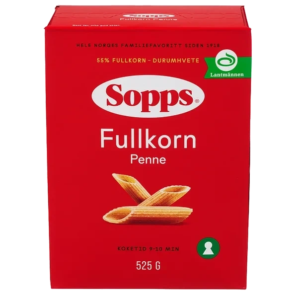Penne Fullkorn 525g Sopps