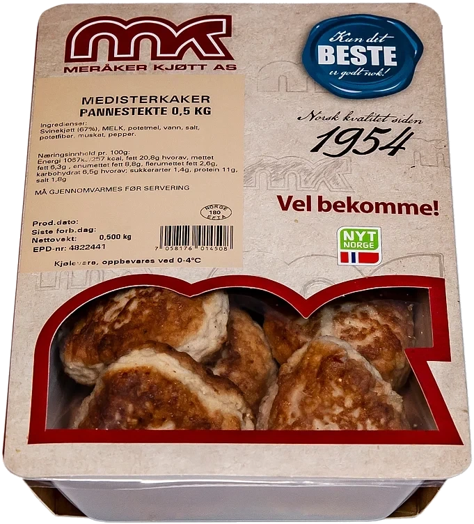 Medisterkaker stekt   500g