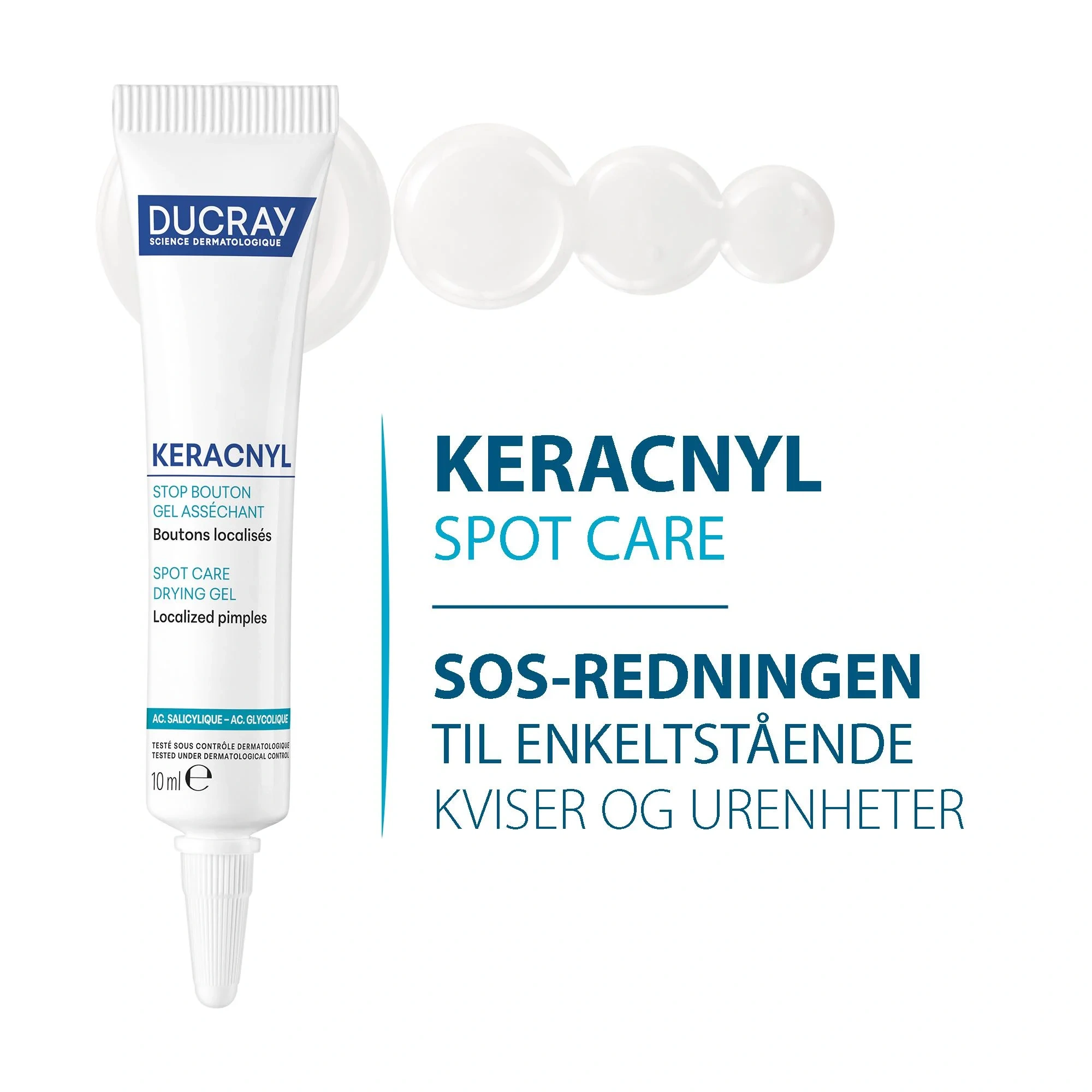 Ducray Keracnyl Spot Care Drying Gel, 10 ml