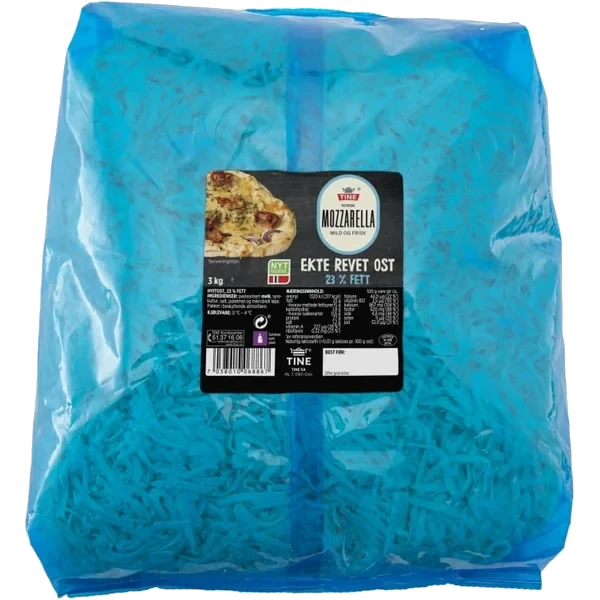 Tine Ekte Revet Ost Norsk Mozzarella 23 % 3kg