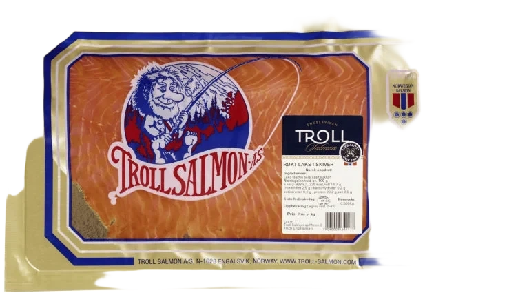 Laks Røkt skivet 500g Troll