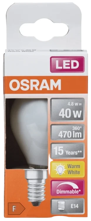 Lyspære Led Cl P 40 Matt E14 Dim Osram