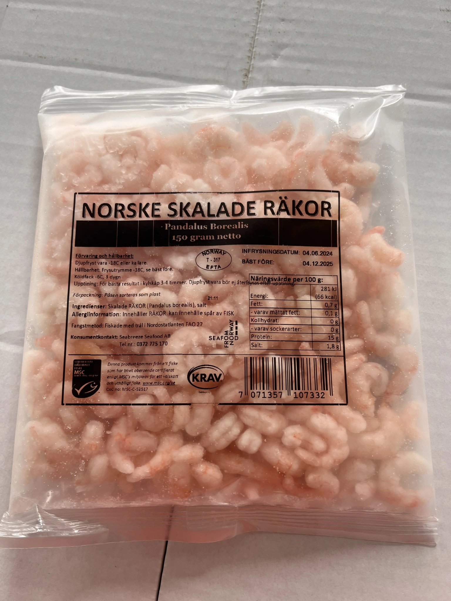 Skalade räkor 500/800  MSC