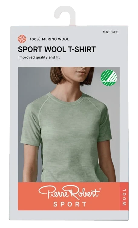 Wool T-Shirt Mint Grey Xl Pierre Robert