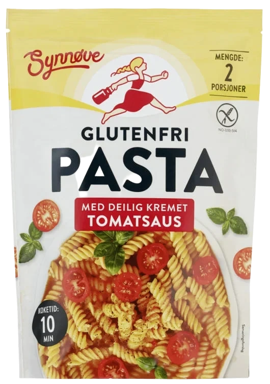 Pasta m/Tomatsaus Gl.Fri 163g Synnøve
