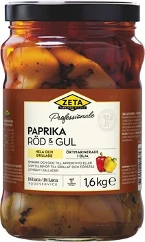 Grillad Paprika, röd och gul