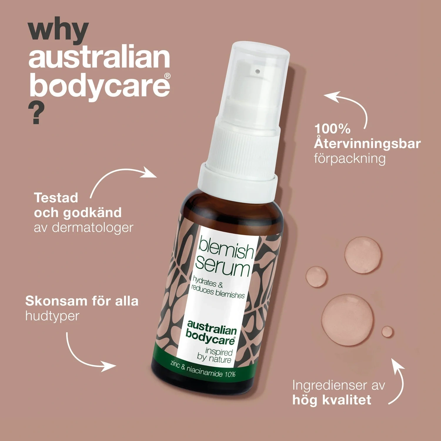 Australian Bodycare 10% Niacinamide Blemish Serum – For Pimples, Blackheads And Oily Skin 30 ml