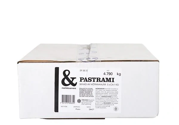 Nötpastrami skivad fryst