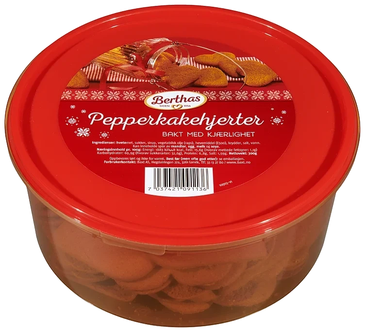 Pepperkakehjerter 300g Berthas