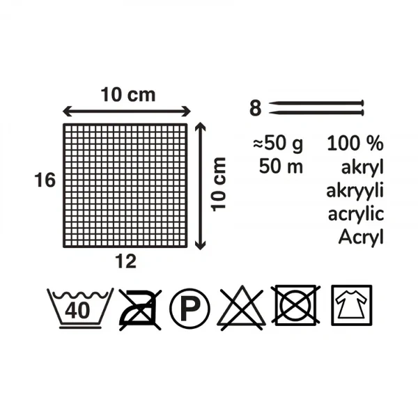 Akrylgarn 50 G Grønn