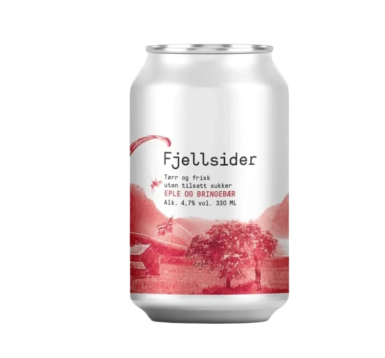 Fjellsider eple og Bringebær 0.33l