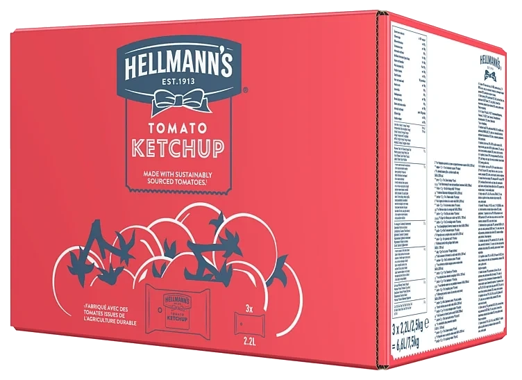 Ketchup, pose til dispenser  3x2,5kg