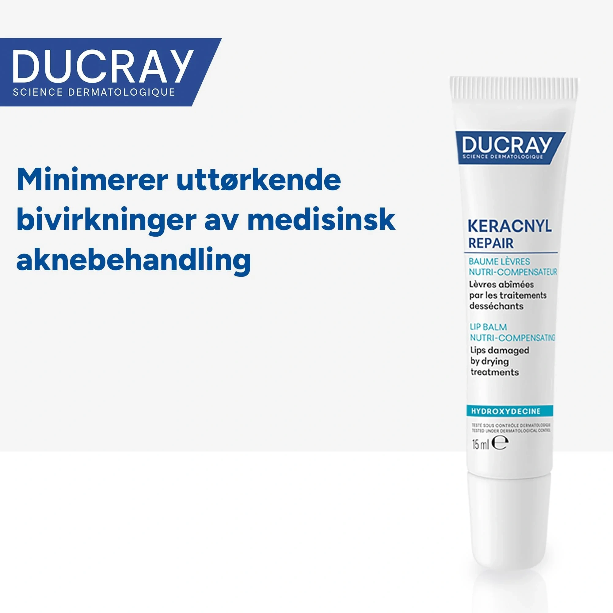 Ducray Keracnyl REPAIR Lip Balm, 15 ml