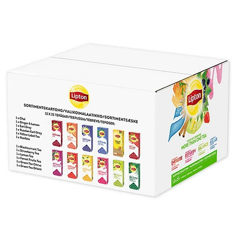 Lipton assortert kartong te   12x25poser