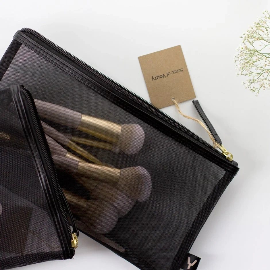 Sense of Youty Mesh Beauty Bag Black