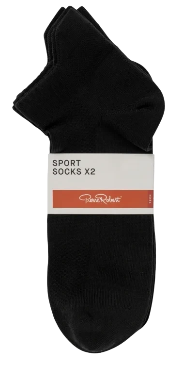 Sport Ankle Socks X2 Black 37-40