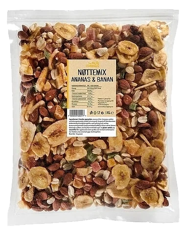 Nøttemix - ananas og banan 1kg