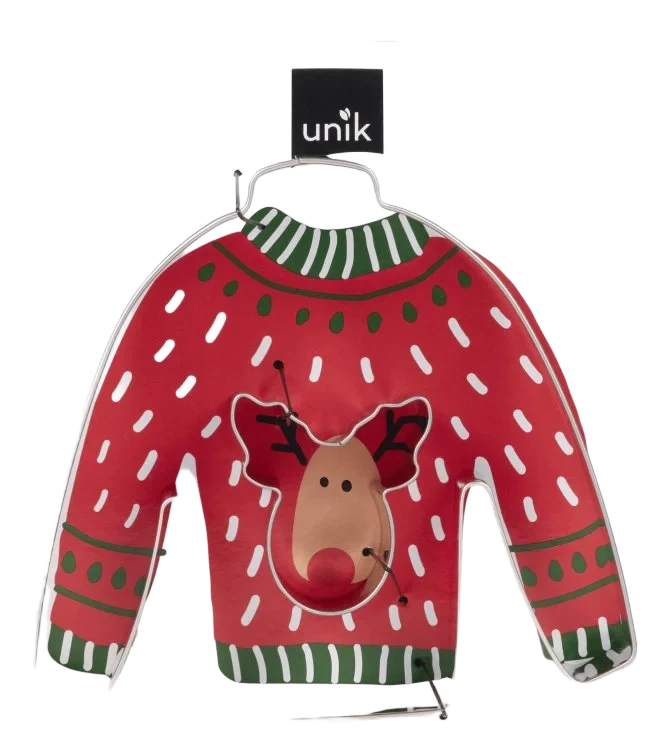 Pepperkakeform Ugly Sweater Reinsdyr 1stk Unik