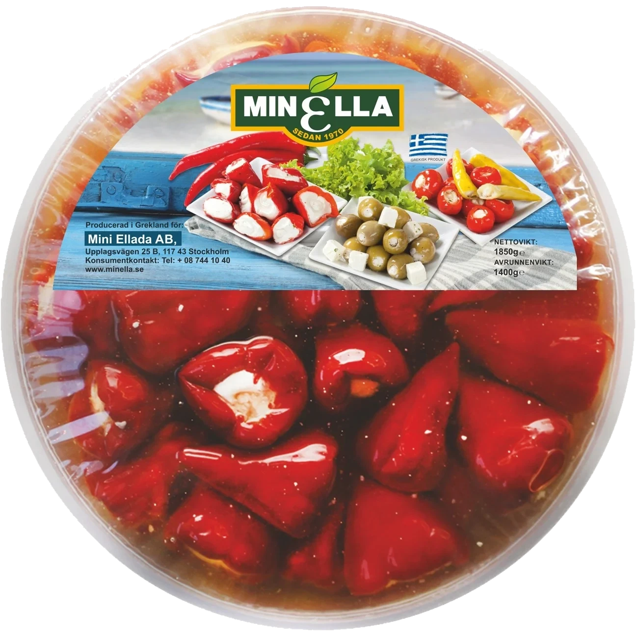 Röd paprika, ostfylld