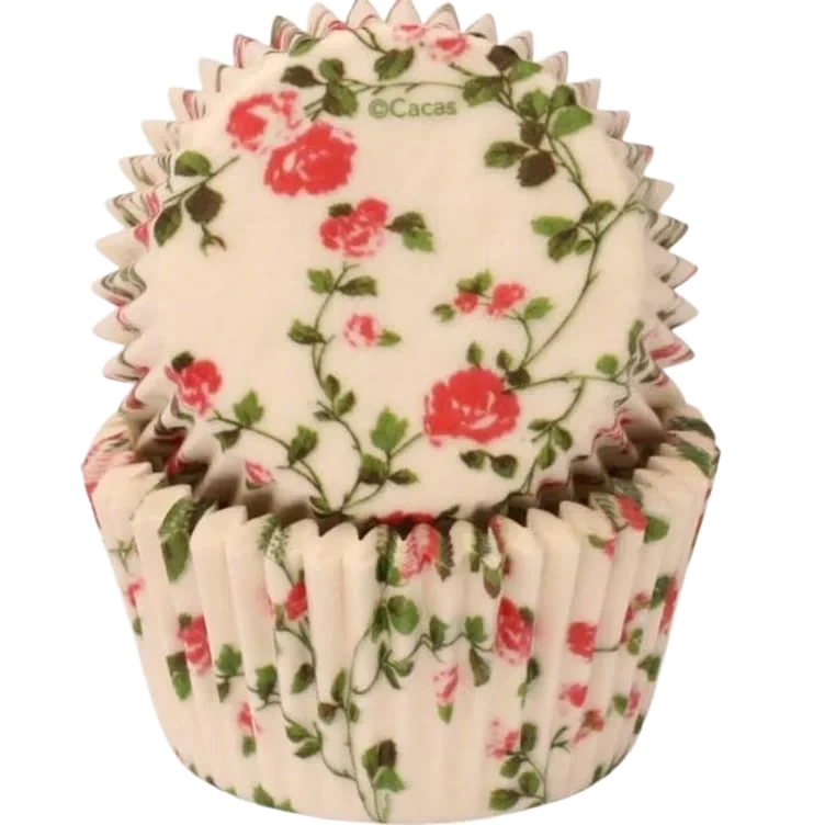 Muffinsformer Rosa Blomster 50stk Cacas