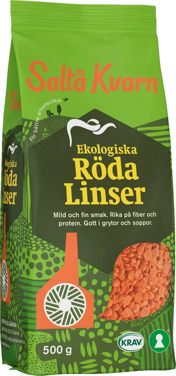 Saltå Kvarn Røde Linser Øko 500g