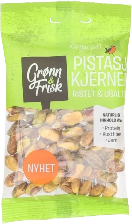 Pistasjkjerner Ristet Usaltet 45g Grønn&Frisk