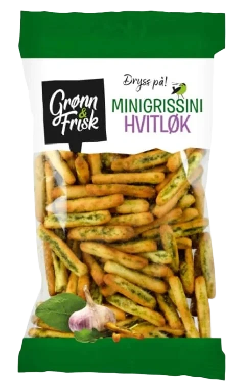 Minigrissini m/Hvitløk 90g Grønn&Frisk