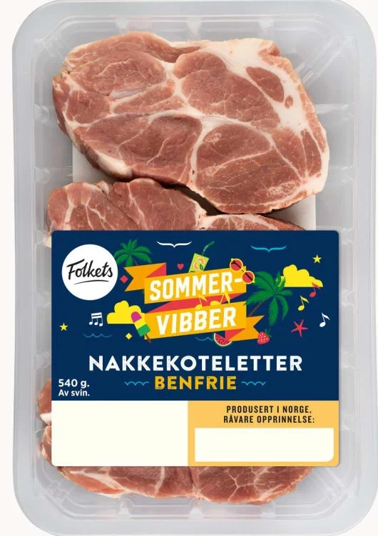 Svin Nakkekotelett Benfri 540g Spar