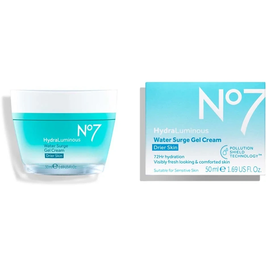 No7 Hydraluminous Water Surge Gel Cream for Dry Skin, Hydration