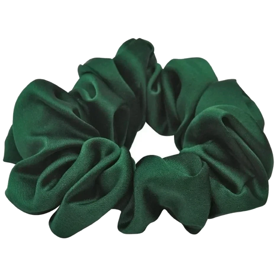 Lenoites Mulberry Silk Scrunchie Green