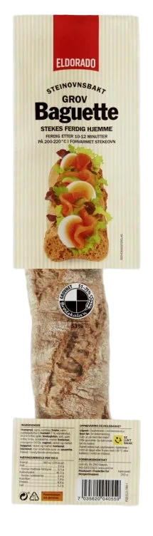 Baguette Grov Steinovnsbakt 250g Eldorado