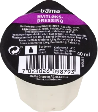 Hvitløksdressing 40g Bama Salatbar